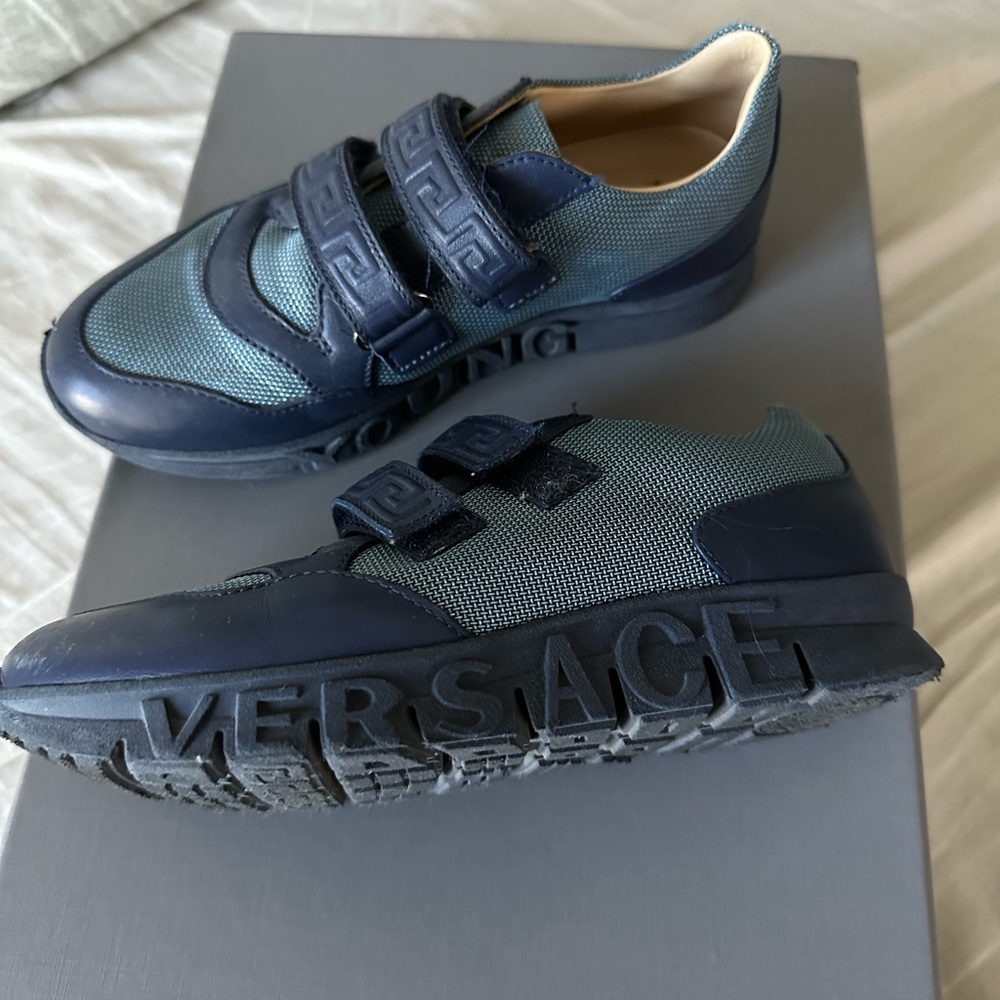Versace youth, shoe, navy blue